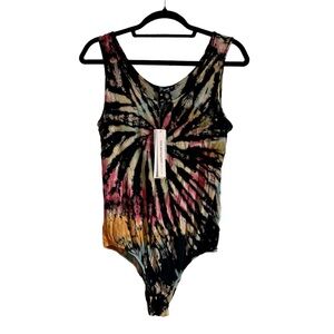 NWT AQUA Tie-Dyed Festival Bodysuit- 100% Exclusive to Bloomingdales. Size: L